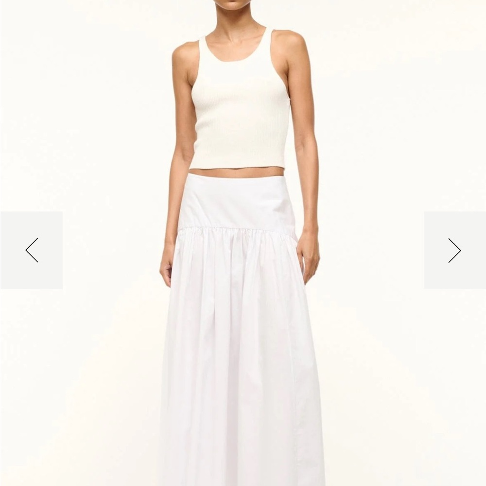 STAUD- Procida White Maxi Skirt- Size 6